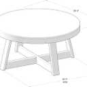 Plank+Beam Classic Round Coffee Table, 36" Farmhouse Coffee Table, Mini Center Tables for Small Spaces, Small Living Space Tea Table, Pecan Wirebrush, 36in x 36in