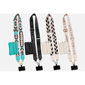 4PCS Clip and Go Phone Strap with Wallet Pouch