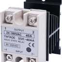 TWTADE SSR-40 AA 40A AC 80-250V to AC 24V-380V SSR Solid State Relay + Heat Sink