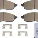 HUSCH D2436 Front Ceramic Brake Pads Kit Fit For Jeep Grand Cherokee 2022-2024, For Jeep Grand Cherokee L 2021-2024
