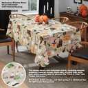 2 x Newbridge Happy Halloween Witches Brew 60 x 84 Inch Rectangle Vinyl Tablecloth with Flannel Backing, Cute Ghost, Cat and Pumpkin Design, Easy Care Wipe Clean Halloween Table Cover