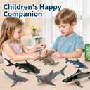 6PCS 5-7" Realistic Shark Figurines Toy for Toddlers 3-5 5-7, Large Ocean Animal Bath Toys for Kids Ages 4-8, Sharks Cake Toppers & Birthday Party Favors & Gifts for Boys & Girls