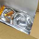 Headlights Assembly For 2007 2008 2009 2010 2011 2012 Dodge Caliber Hatchback SE SXT R/T Halogen Headlamp,Chrome Housing Amber Reflector