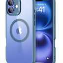 3 x ESR for iPhone 16 Case (4 in 1) Set, Translucent Matte Case with Screen Protector, Compatible with MagSafe, Military-Grade Protection, Classic Series,Frosted Blue