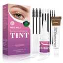 Eyelash & Eyebrow Color Kit, Professional Instant Light Brown Lash & Brow Color Kit, Eye Lash & Eye brow Coloring Set with Natural Bushy Results, Easy to Use & Salon at Home 7ml (Light Brown)