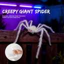 4 Ft Halloween Decorations Outdoor Giant White Spider Prop Terrifying Giant Spider Realistic Large Haunted House Prop Furry Spider Decorations