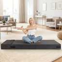 Fvkind Folding Sofa Bed, 4 in 1 Convertible Fold Out Single Chair Bed with Pillow, Memory Foam Futon Chair, Foldable Futon Couch, Foldable Sofa Mattress for Living Room, Bedroom, Guest Room, Dark Grey