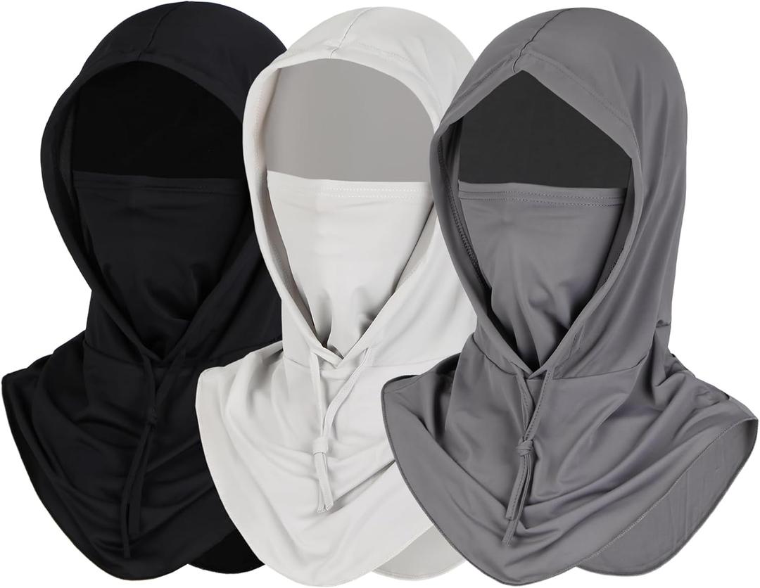 4 x Ski Mask for Men Women, Balaclava Full Face Head Neck Gaiter Cover, Summer UV Protection Cooling Outdoor (Gray)