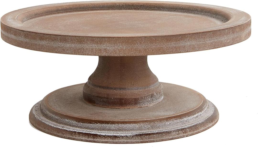 SOFE Round Wood Cake Stands Farmhouse Risers for Display Decorative, Cake Pedestal Serving Platter for Coffee Dessert Table, Party, Wedding, Dining Room, Living Room, 
L x W x H	10.7 x 10.7 x 4.5 inches