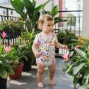 PATPAT Baby Bodysuits Supersoft Bamboo Viscose - Short Sleeve Boys and Girls - Newborn Infant Unisex Clothes Pack (0-3 Months, Pink Flowers)