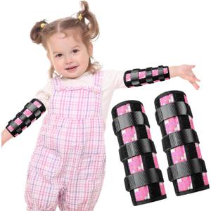 Threlaco 2 Pack Thumb Sucking Stop for Kids Toddlers Nail Biting Treatment Finger Sucking Deterrent Guard Prevention Anti Nose Picking Pediatric Elbow Immobilizer for Boys Girls 2-6 Years(Unicorn)