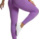 Aoxjox Workout Seamless Leggings for Women High Waisted Fitness Yoga Contour Sculpt Pants 22" (Chive Blossom)