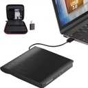 ORIGBELIE External CD DVD Drive for Laptop, USB 3.0 Portable CD DVD Burner Player Reader Writer for MacBook iMac Laptop Desktop PC Windows 11/10/8/7/XP Linux Mac OS with Carrying Case