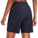SANTINY Women's 5''/ 7''/9'' Hiking Cargo Shorts Quick Dry Lightweight Summer Shorts for Women Athletic Golf Zipper Pockets (Blue, XL)