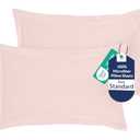 Royale Linens Pillow Shams 2 Pack Standard Size 20x26 Inch- Brushed 1800 Microfiber - Bed Pillow Shams, Wrinkle Resistant Super Soft and Cozy- Back Overlap Closure - Oxford Pillowcase (Standard, Pink)
