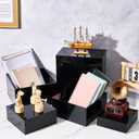 Sintuff 5 Pcs Buffet Risers and Display Stand 6" 7" 8" 9" 10" Large Acrylic Dessert Cupcake Table Stand Set Black Food Display Cube for Jewelry Figures Show Decor, Box Nesting Riser with Hollow Bottom