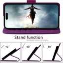 DuckSky Compatible with iPhone 17 6.3" Genuine Leather Wallet caseRFID Blocking4 Credit Card HolderReal Leather Flip Phone case Cover Women Men for Apple 17 case Purple