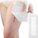 10 Pcs Waterproof Adhesive Island Dressing 4"x10" for Post Knee Replacement Hip Surgery Shower Protector Bandage Surgical Incision Wounds Cover Breathable Bordered Gauze (Non-woven + Waterproof Backing Film)