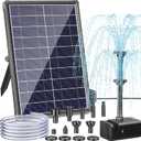 Antfraer Solar Fountain for Bird Bath, 8W Solar Water Fountain Pump with Dry-Run Protection & Double-Layer Nozzles, Solar Powered Fountain with 5Ft Tubing for Small Pond, Bird Bath, Water Feature-A108