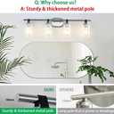 4-Light Bathroom Light Fixtures, Chrome Bathroom Vanity Lights with Clear Glass Shade, Modern Wall Light Sconce for Mirror Farmhouse Rustic Restroom Kitchen Living Room Hallway