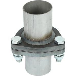 Exhaust Triangle Flange QuickFix Repair Pipe Kit w/Gasket & Hardware Universal 2.25" OD 3 Bolts