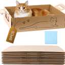 9 Pack Disposable Litter Boxes for Cats, Travel Litter Box with Pee Pads, Double Layer Waterproof Litter Tray for Cats Small Pets (16.9'' x 12.9'' x 5.1'')