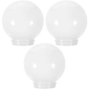 VICASKY 3-Pack White Frosted Acrylic Globe Fixture Cover, 2.6" Threaded Neck & 3.9" Diameter - Replacement for Outdoor Wall Sconces, Street Lamp Posts, and Exposed Bulb Lights