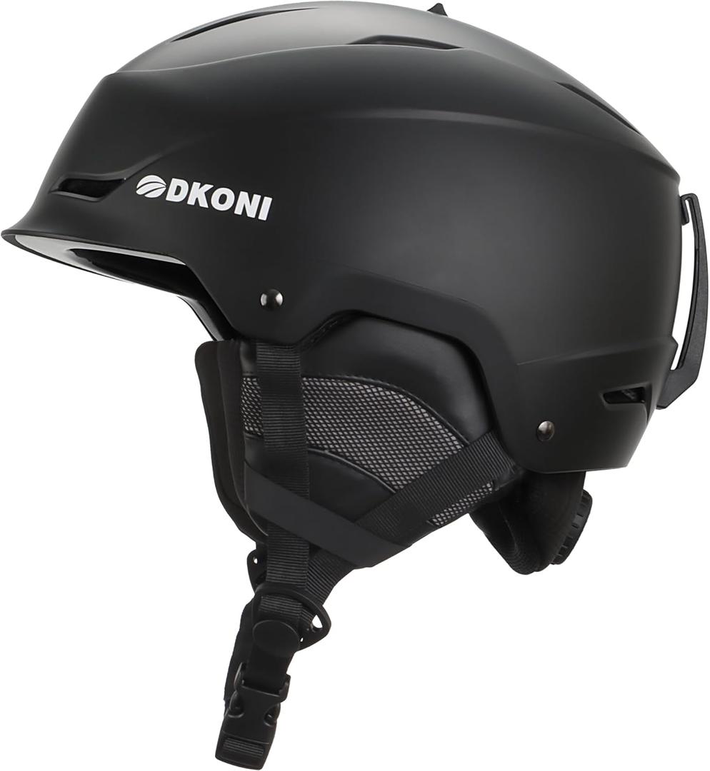 Ski Helmet, Snowboard Helmet for Men & Women, Three-Stage Adjustable Ventilation System, Adjustable Fit, Durable PC Shell, Protective EPS Foam, Snow Sports Helmet for Adults, Youth & Kids (Large: 22.5 -24.5 inch (58-62cm), BLACK)