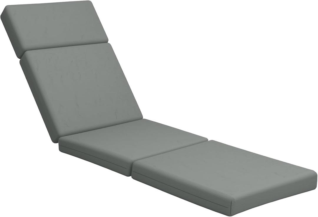 Chaise Lounge Cushions Outdoor, 80 x 26 x 4 Inch Lounge Chair Cushions for Outdoor Furniture - Waterproof Lounge Patio Replacement Cushion, 4In Fade-Resistant ThickPatio Chaise Lounge Cushion (Light Gray)