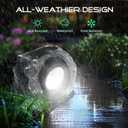 4 Pack Solar Rock Lights Outdoor, Angle Adjustable Solar Lights Outdoor Waterproof, LED Solar Garden Lights, Auto On/Off Landscape Lighting for Yard Pathway Patio Flower Bed - White Glow (Stone Gray)