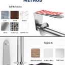 Paper Towel Holder Under Cabinet Adhesive or Wall Mounted Easy Tear One Hand Stainless Steel Fit Rolls(Silver) (Brushed Nickel)