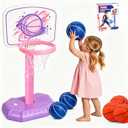 Toddler Basketball Hoop for Kids 1-3, Adjustable Height Mini Indoor Outdoor Basketball Set with 6 Soft Balls, Easy Score Toy for Boys Girls 2-5 Year Old, Develop Motor Skills & Hand-Eye Coordination