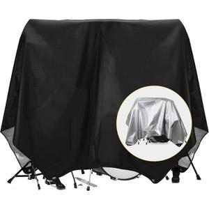 Gasadar Drum Set Dust Cover Water-Resistant Dustproof Protective Cover for Most Drum Frames and Kits with Weighted Corners and Bag 108"L x 80"W Black