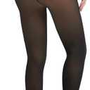 Fleece Lined Tights Women One Line High Waist Warm Sheer Fleece Tights Thick Thermal Pantyhose Winter Black (Small)