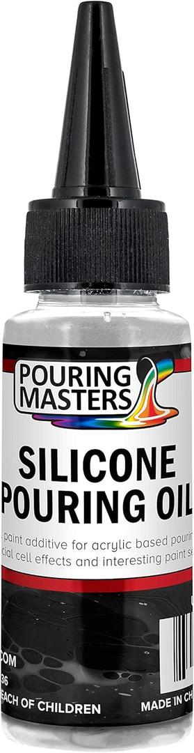 U.S. Art Supply 2-Ounce Silicone Pouring Oil - 100% Silicone Oil Pouring Medium for Acrylic Paint, Clear, Odorless Cell Creation Medium (2 Fl Oz (Pack of 1))