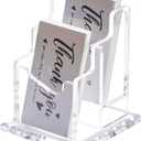 Acrylic Brochure Holder Business Card Literature Holder Clear Flyer Magazine Pamphlet Display Stand Booklet Desk Mount Trifold Countertop Organizer for Office School Store Exhibition (2 Tier 2 Slots)