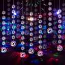 Sumind 8 Pack Disco Party Decorations Mini Disco Ball Garlands Silver Mirror Ball Hanging Banner Silver Streamer Curtains for Birthday Wedding Christmas Party Backdrop Supplies(1 Inch, 2 Inch)