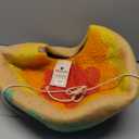 MEOWFIA Cat Cave  Premium Felt Cat Bed for Indoor Cats, Handmade Merino Wool (Tucson Sunset, Large)