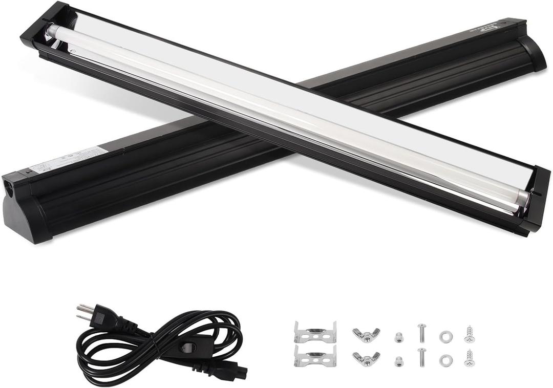 T5 UVB Light for Reptiles, 10.0 24W HO UVA UVB Reptile Light Fixture, 22 Inch Lamp Tube for Bearded Dragon Tortoise Lizards Reptiles and Amphibians