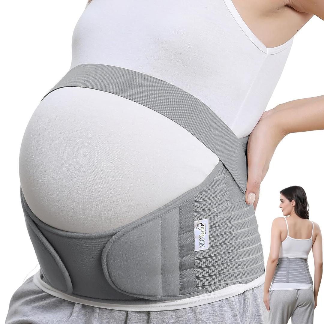 NeoTech Care Pregnancy Support Maternity Belt, Waist/Back/Abdomen Band, Belly Brace (Size M, Grey Color) (M, Grey)