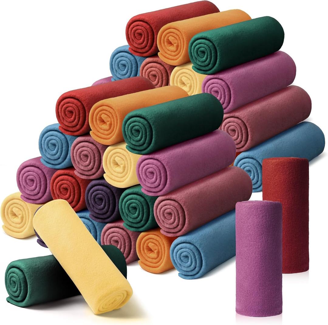 Kinlop 40 Packs Fleece Blanket Bulk 60 x 50 Inch Soft Lightweight Fleece Cozy Blanket Warm Throw Plush Pet Throw for Bed Couch Sofa Home Office Wedding Gifts Travel Camping(Modern Color,40 Packs)