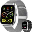 Smart Watch for Men Women Fitness Tracker: Make Answer Call Digital Mens Watches Waterproof Running Pedometer Smartwatch for Android Phone iPhone Samsung Compatible Sleep SpO2 Heart Rate Monitor Step (Silver)