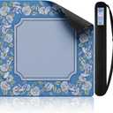 Anti Slip Mahjong Mat for Table 32.4" x 32.4" - Noise Reduction Rubber Base Game Mat with Carrying Bag, Waterproof Portable Table Cover for Poker/Cards/Board Games/Tile Games-Blue