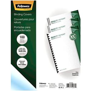 Fellowes 52089 Binding Presentation Covers, 8mil, Letter, 100 Pack, Clear