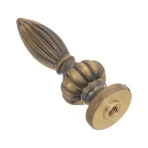 PATIKIL 23.5 x 73mm Lamp Finials Caps Knob, 1 Set Solid Brass Lamp Shade Top Decoration Screw Cap Nuts with Brass Reducing Adapter for Table Lamps Floor Lamps, Retro Vintage