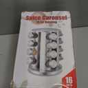 360 Rotating Spice Rack with 16 Glass Jars  Stainless Steel Countertop Seasoning Organizer with Airtight Lids, Labels, Funnel & Gift Box  Kitchen Storage for Herbs & Spices