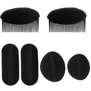 6-Piece Hair Bumps for Volume Insert, Fluffy Bumpits for Hair Set, Asymmetric Volume Pads with Black Sponge Inserts, Breathable Design for Enhanced Comfort and Style