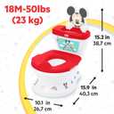 Bright Starts Disney Junior Mickey Mouse My Size Potty Training Toilet, Toddler Potty Chair with Flushing & Cheering Sounds, Removable Seat with Splash Guard & Handles, Ages 18+ Months, Up to 50 lbs