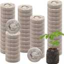Halatool 55 Pcs 30mm Peat Pellets Block Potting Soil for Seedlings, Compressed Garden Soil Seed Starter Nutrient Peat Pods for Starting Seeds, Planting Flowers, Vegetables, Herbs
