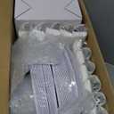 350Piece Silver Plastic Dinnerware Set for 50 Guests - Silver Plastic Plates with Cutlery Include:50Dinner Plates-50Dessert Plates-50Pre Rolled Napkins with Silverware (White and Silver - Modern)